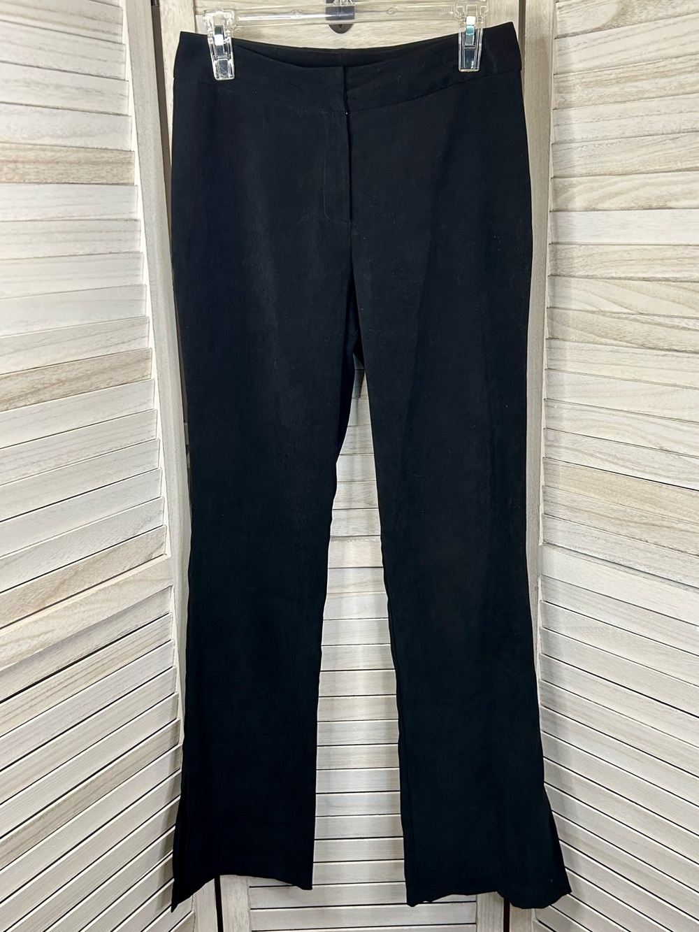Star City Clothing Co Y2K Faux Suede Split Bootcut Dress Pants Black Juniors 9